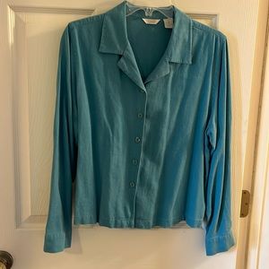 Christopher & Banks turquoise linen blazer. Women’s Large.